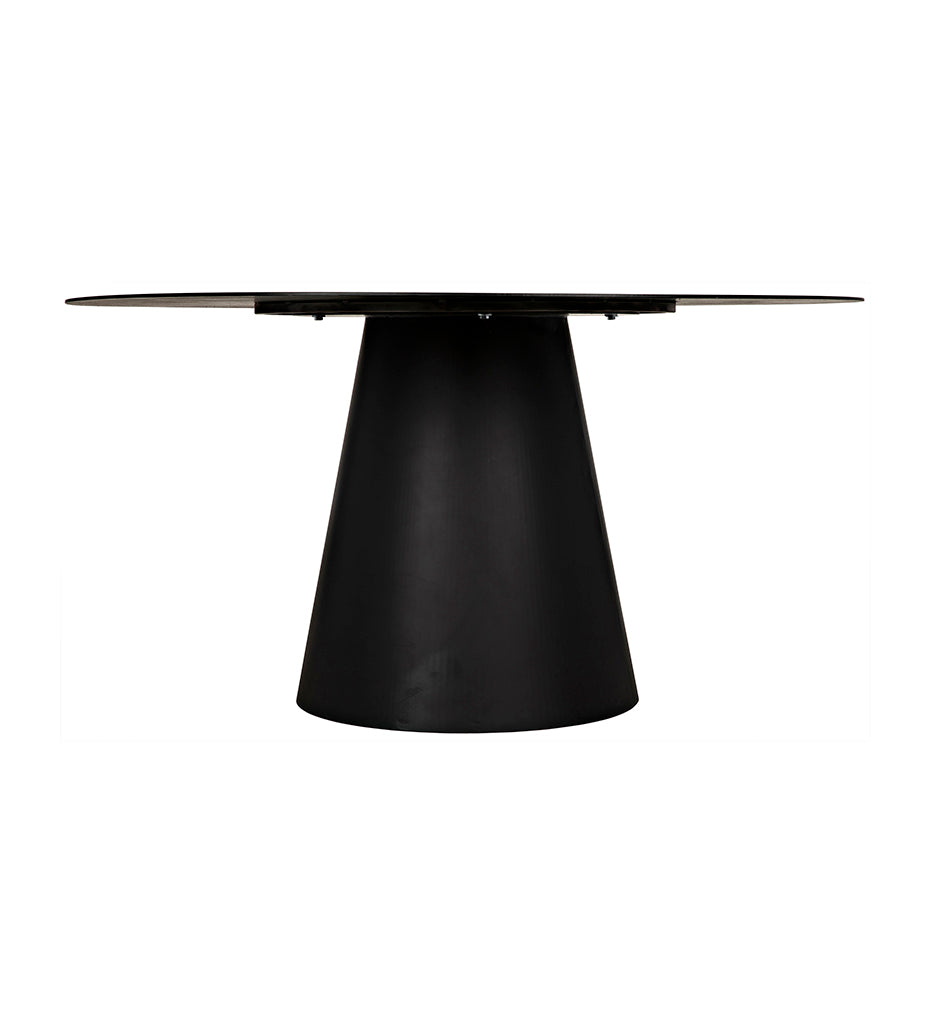 Noir Vesuvius Dining Table - Black Steel GTAB556MTB
