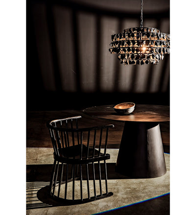 lifestyle, Noir Vesuvius Dining Table - Black Steel GTAB556MTB