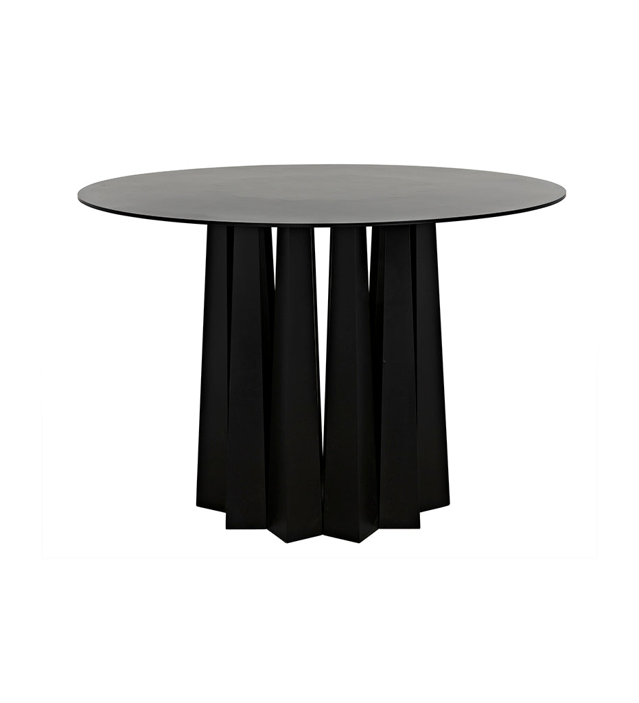 Noir Column Dining Table - Black Steel GTAB559MTB