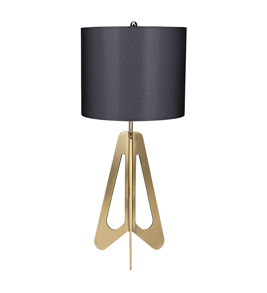 Noir Candis Lamp with Black Shade - Metal with Brass Finish LAMP667MBSH