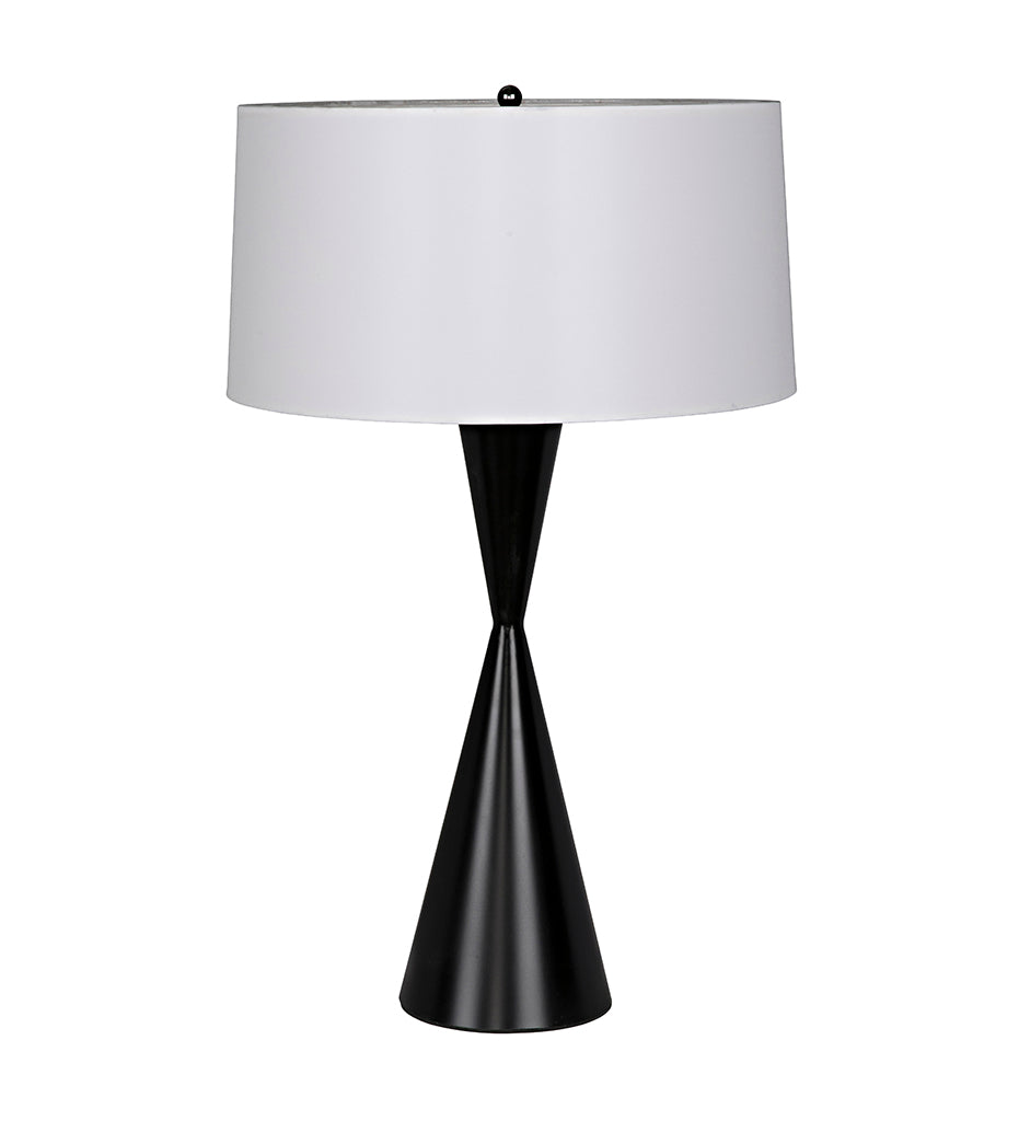 Noir Noble Table Lamp with Shade - Black Steel LAMP712MTBSH