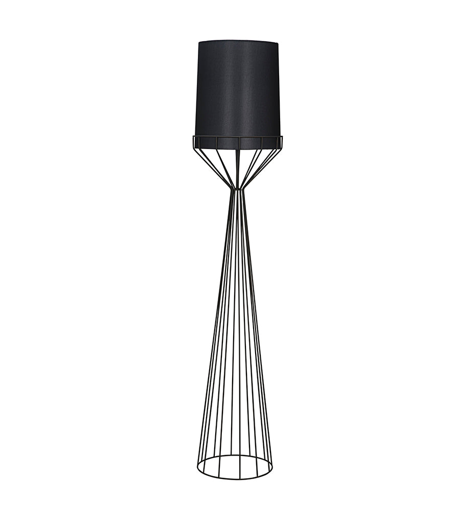Noir Portal Floor Lamp - A - Black Steel LAMP720AMTB