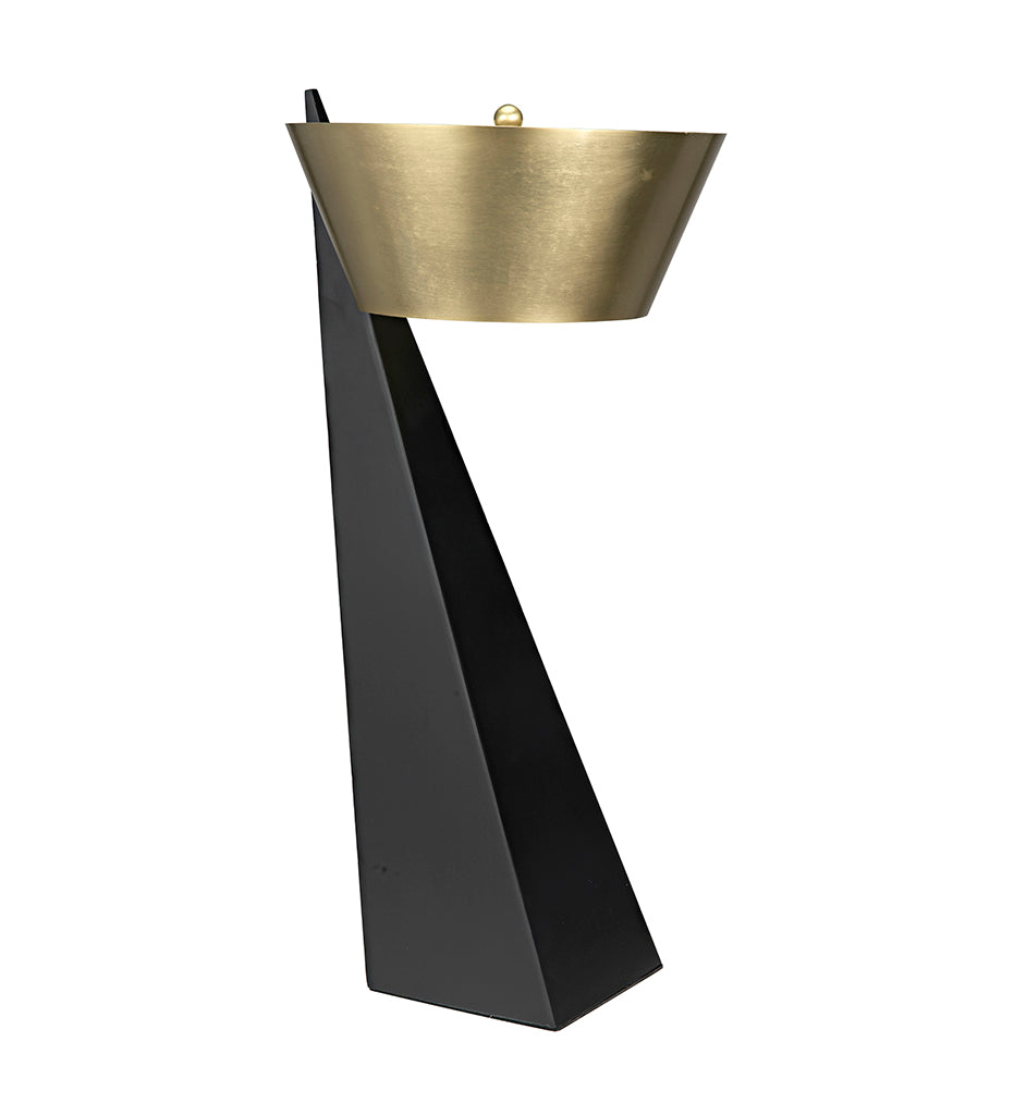 Noir Claudius Table Lamp - Steel with Brass Finish LAMP747MB