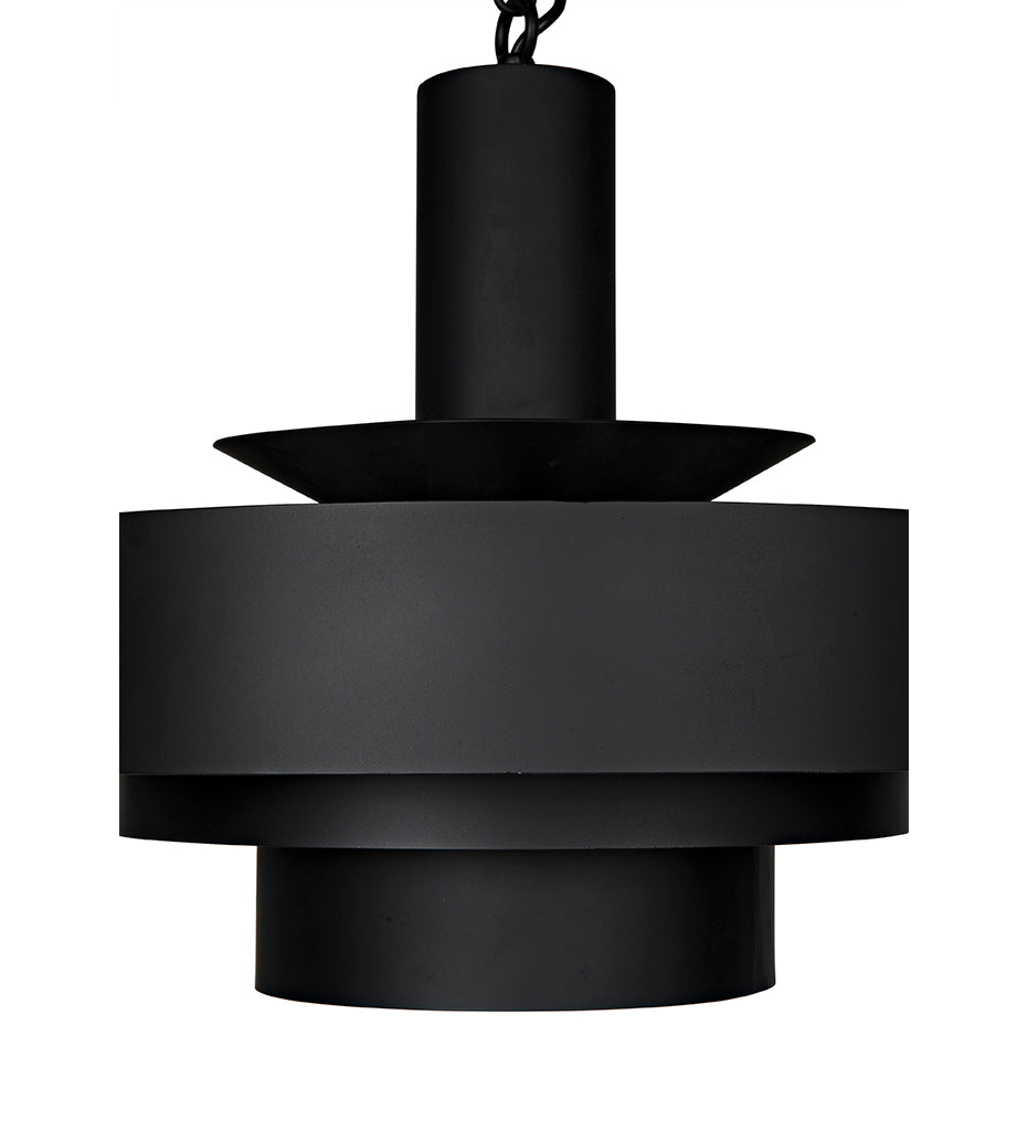 Noir Parlor Pendant - Black Steel LAMP753MTB