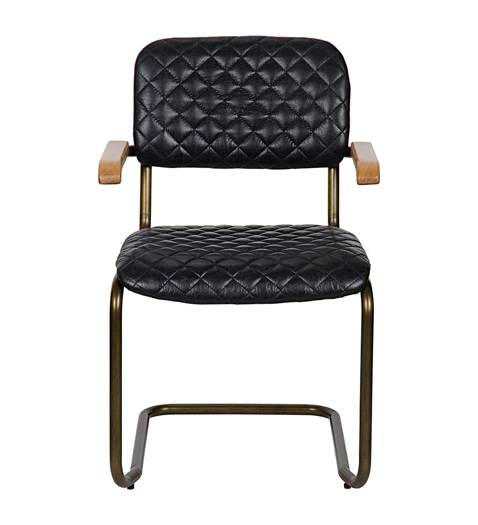 Noir 0045 Arm Chair - Vintage Black Leather LEA-C0045B