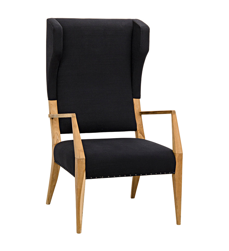 Noir Narciso Chair - Teak with Black Woven Fabric SOF285T