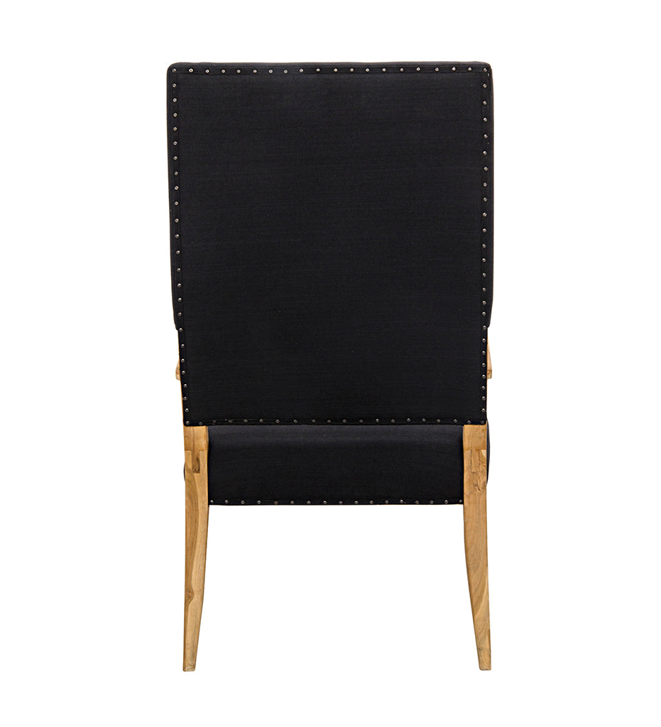 Noir Narciso Chair - Teak with Black Woven Fabric SOF285T