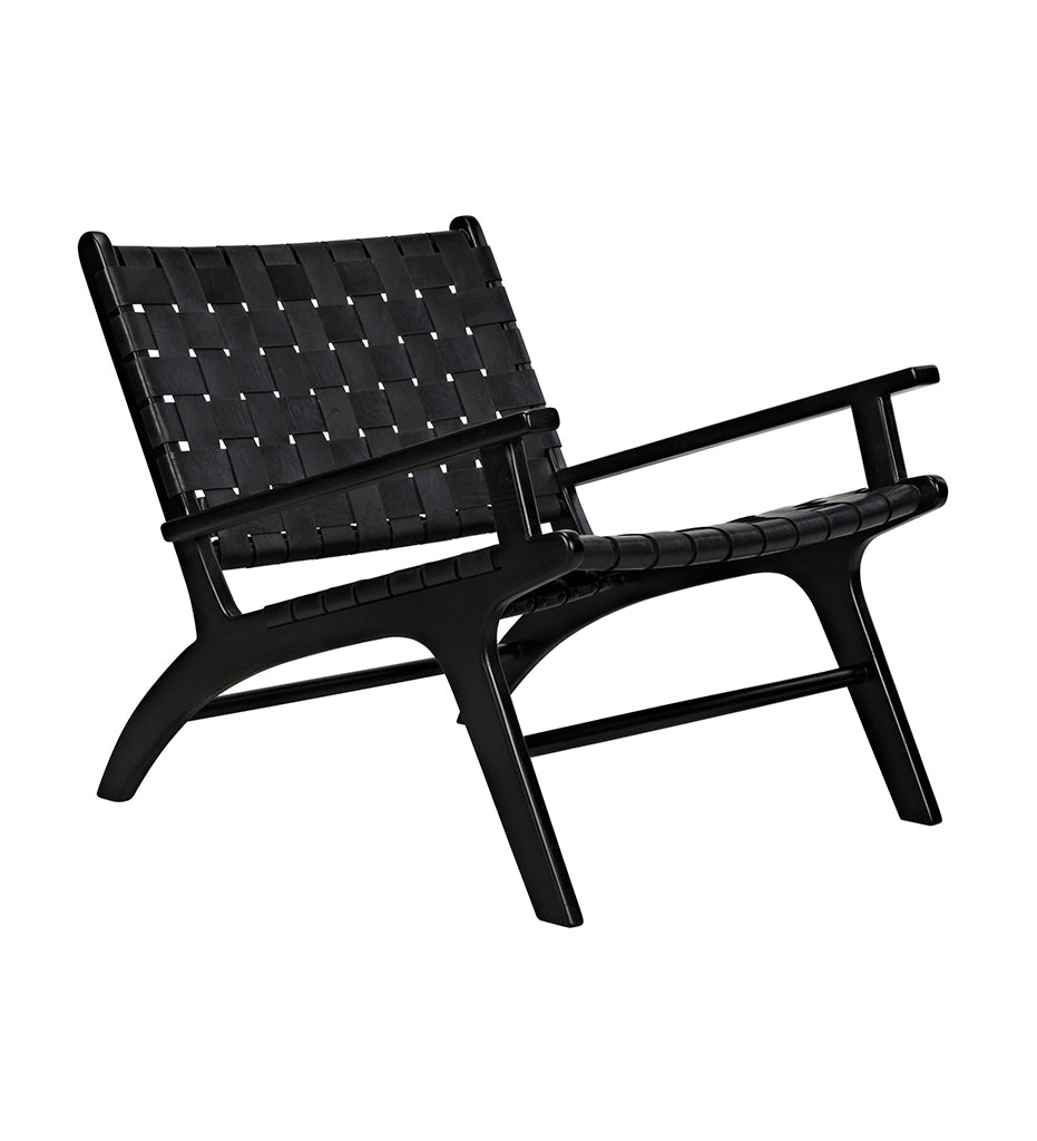 Noir Kamara Arm Chair - Black with Black Leather SOF293B