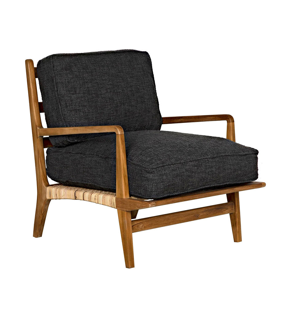 Noir Allister Chair - Cement Down Cushion SOF325T-GRAY