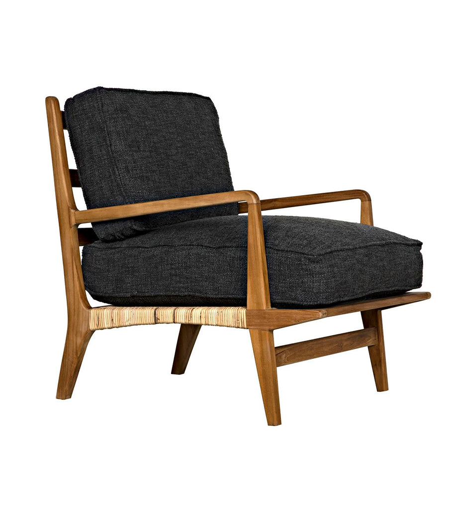 Noir Allister Chair - Cement Down Cushion SOF325T-GRAY