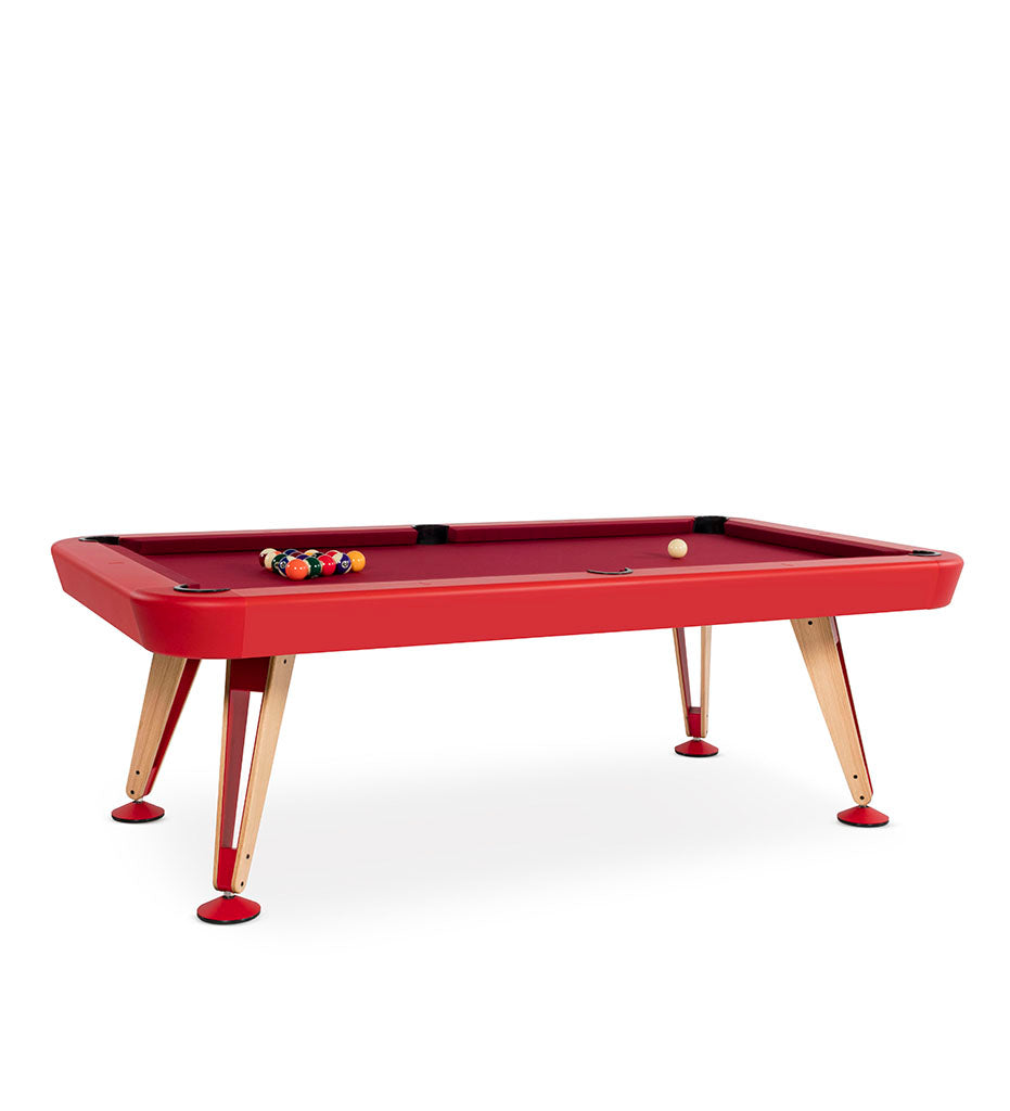 Diagonal 8&#39; Indoor Pool Table - Red Frame