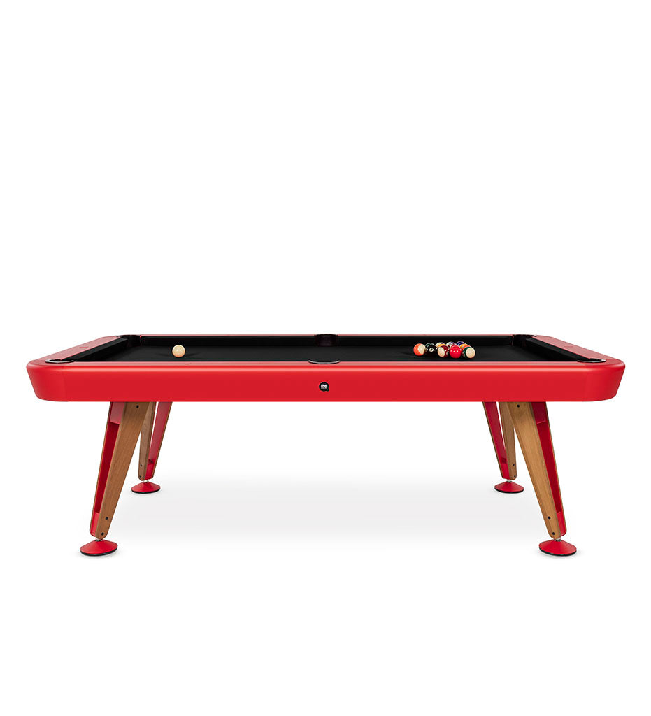 Diagonal 8&#39; Indoor Pool Table - Red Frame