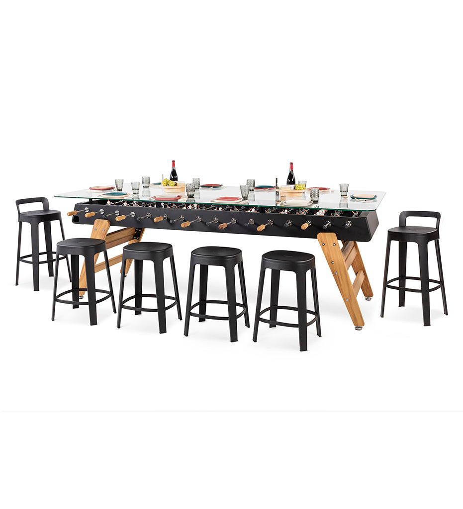 RS Barcelona RS Max Dining Counter Bar Table - Black Frame DTRMAX-2N with Umbra stools
