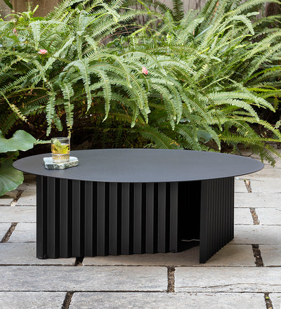 lifestyle, RS Barcelona Plec Large Round Cocktail Table - Steel Top