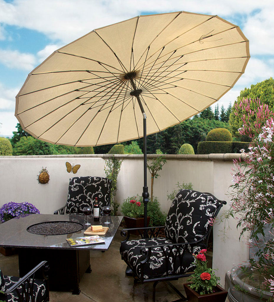 lifestyle, Treasure Garden 10&#39; Shanghai Collar Tilt Round Umbrella