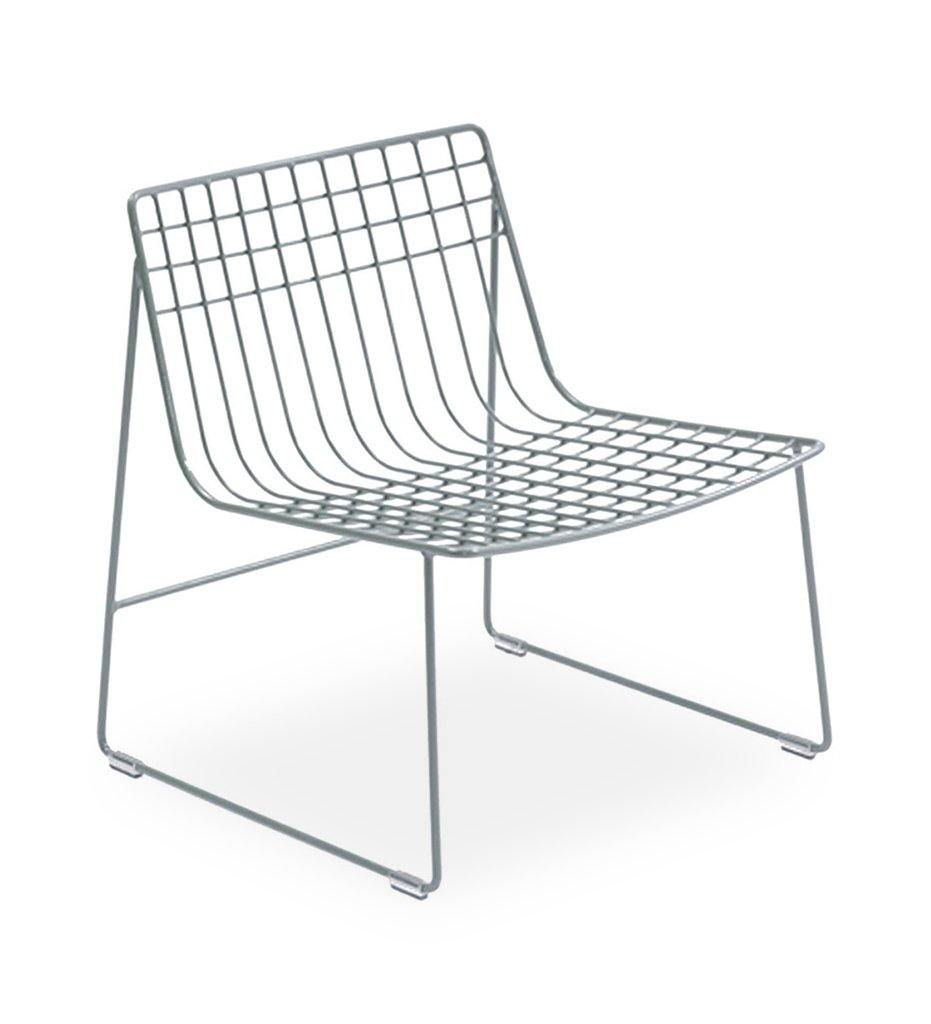 Almeco Lionel Lounge Chair Outdoor Wire Grey