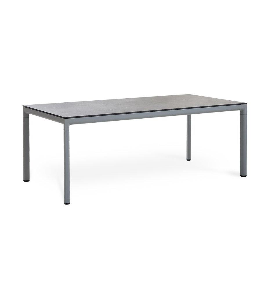 Cane-line Drop Outdoor Dining Table in Light Grey Aluminum Base and Grey Fossil Ceramic Top 50406AI P091COG,image:Light Grey AI # 50406AI