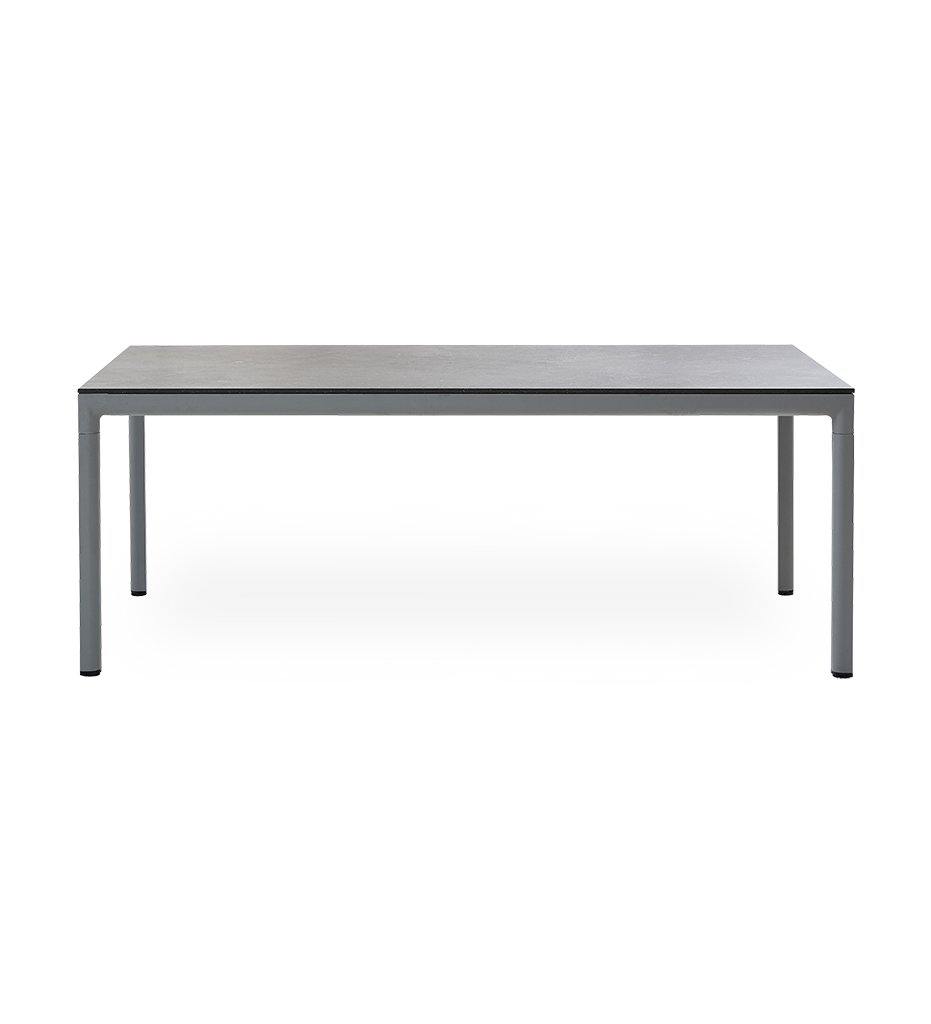 Cane-line Drop Outdoor Dining Table in Light Grey Aluminum Base and Grey Fossil Ceramic Top 50406AI P091COG