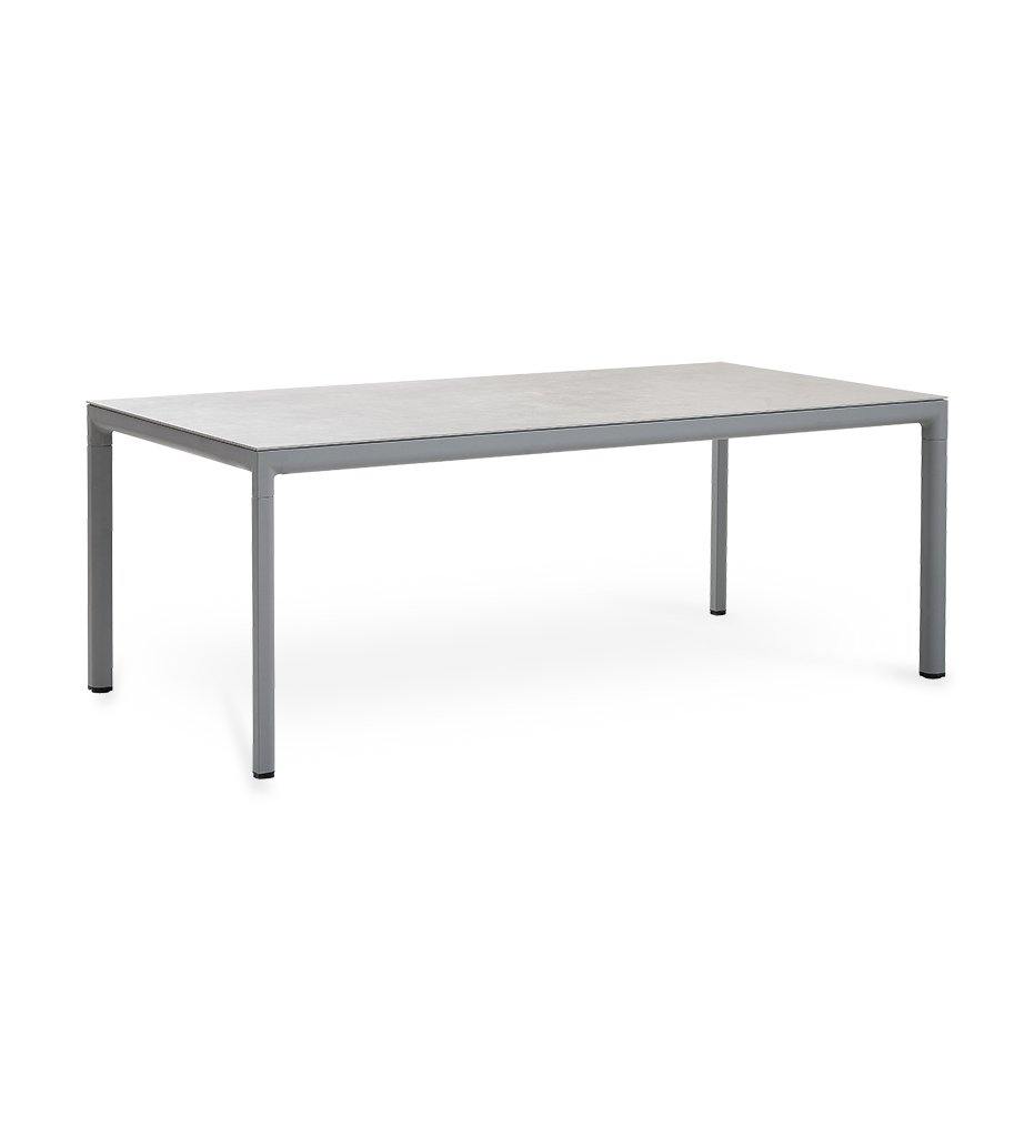 Cane-line Drop Outdoor Dining Table in Light Grey Aluminum Base and Concrete Grey Ceramic Top 50406AI P091CB