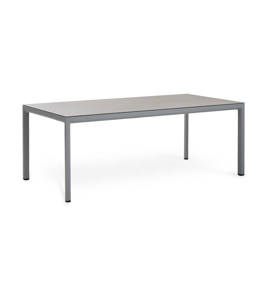 Cane-line Drop Outdoor Dining Table in Light Grey Aluminum Base and Basalt Grey Ceramic Top 50406AI P091CA