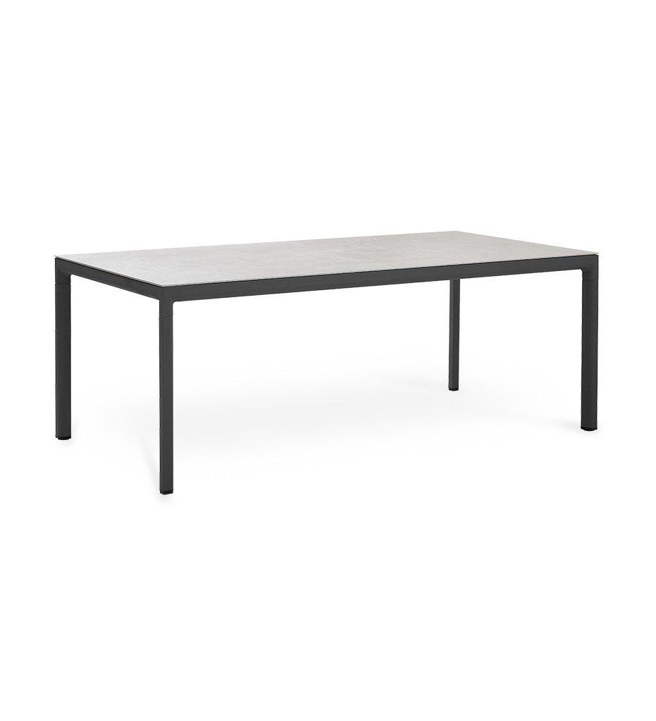 Cane-line Drop Outdoor Dining Table in Lava Grey Aluminum Base and Concrete Grey Ceramic Top 50406AL P091CB