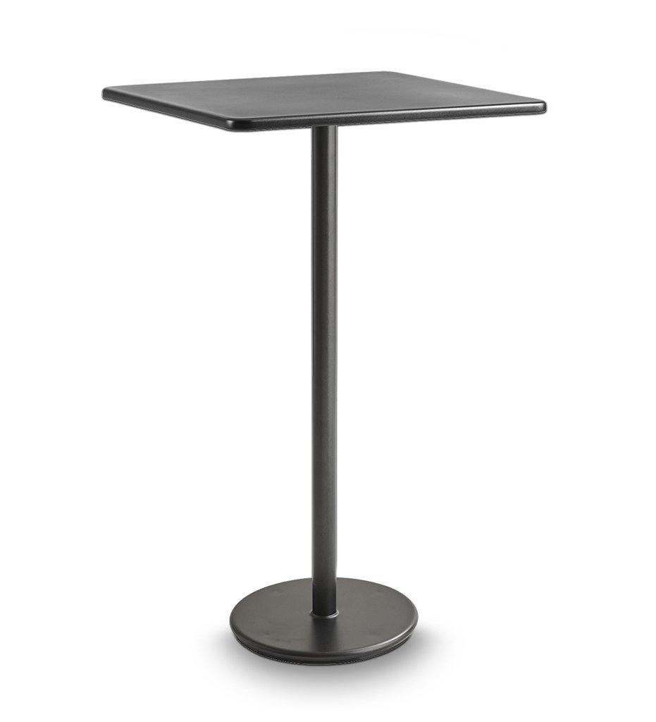 Cane-line Go Lava Grey Aluminum Outdoor Bar Table with 29.6&quot; Square Lava Grey Aluminum Top-5045AL P046AL