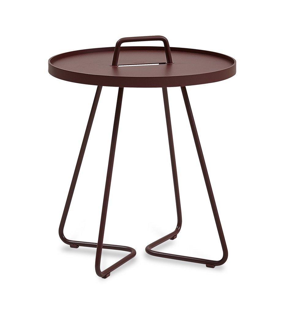 Cane-Line On the Move Outdoor Aluminum Side Table - Small,image:Bordeaux Red ABR # 5065ABR
