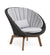 Cane-line Peacock Grey Rope Outdoor Lounge Chair with Teak Legs 5458RODGT with Light Grey Cushions,image:Light Grey Natte YSN96 # 5458YSN96
