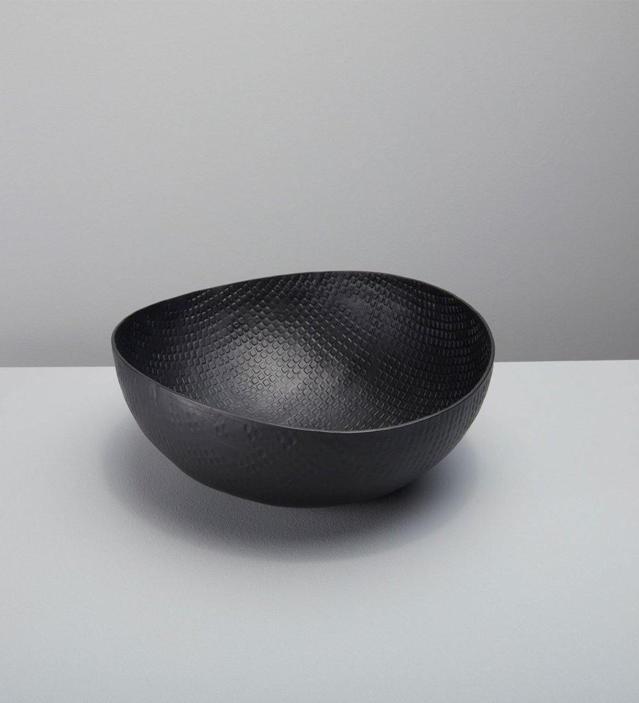 Black Crosshatch Aluminum Bowl - Large