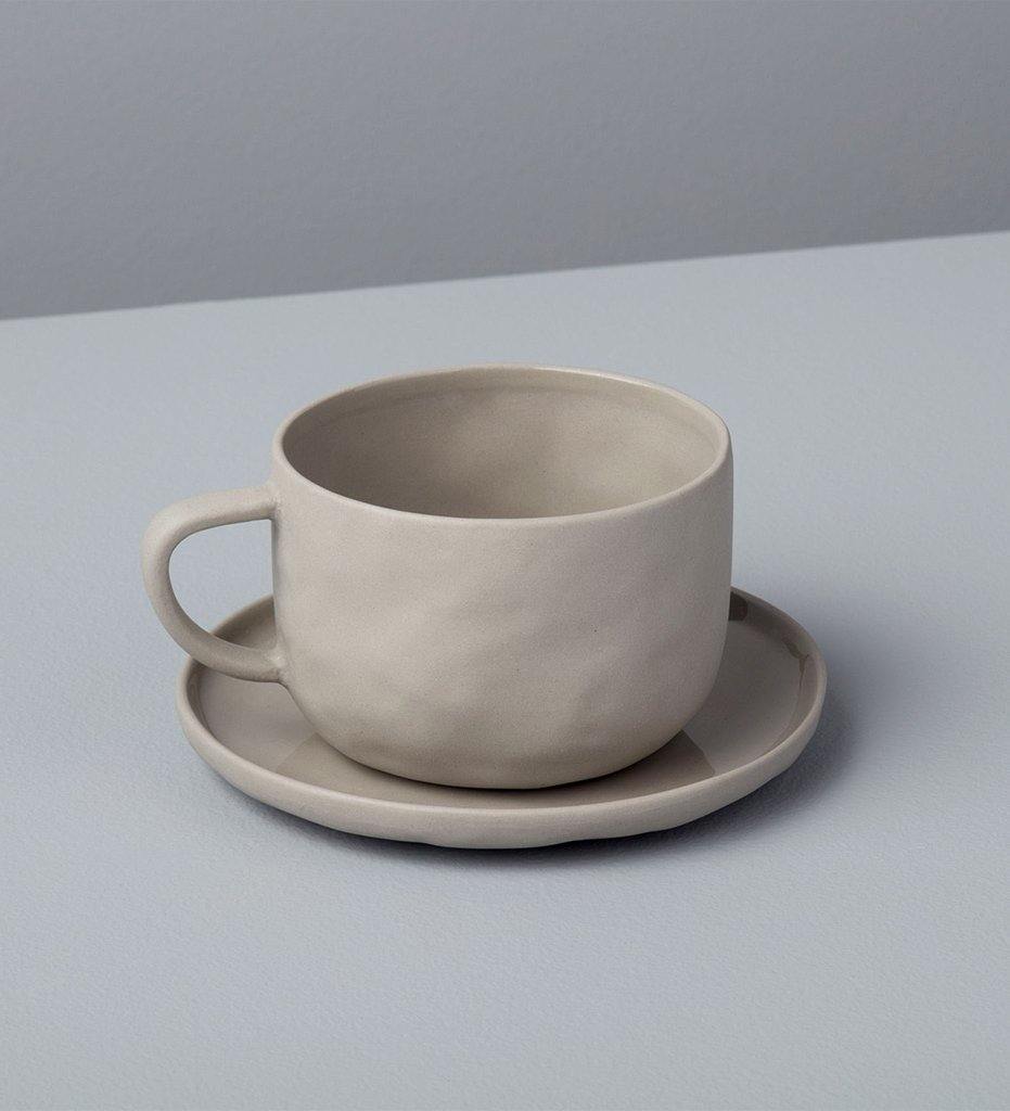 Stoneware Tea Cup &amp; Saucer