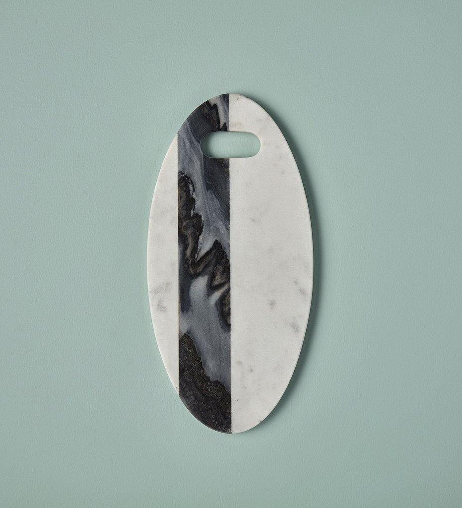 White &amp; Gray Marble Oval Board