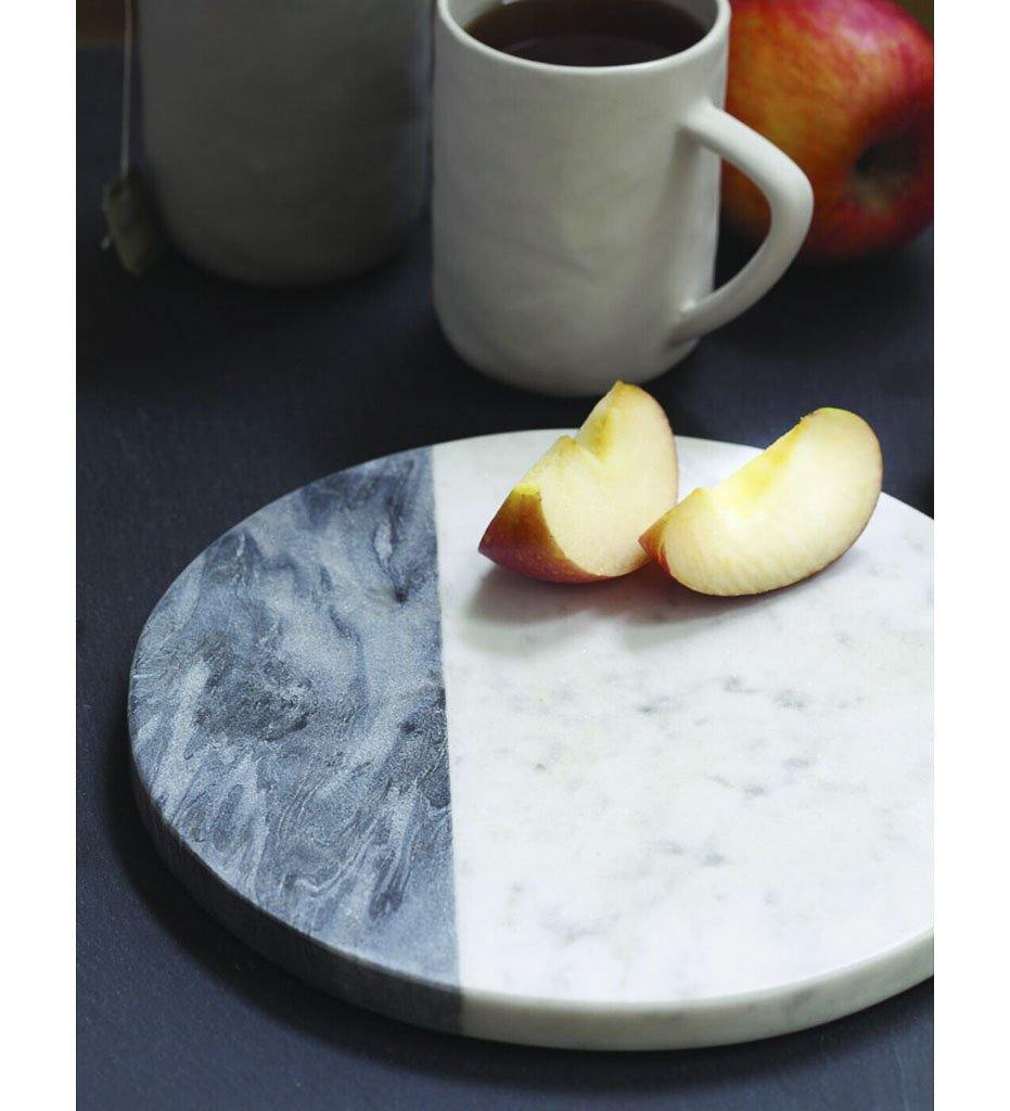 lifestyle, Be Home White &amp; Gray Marble Round Board, Small