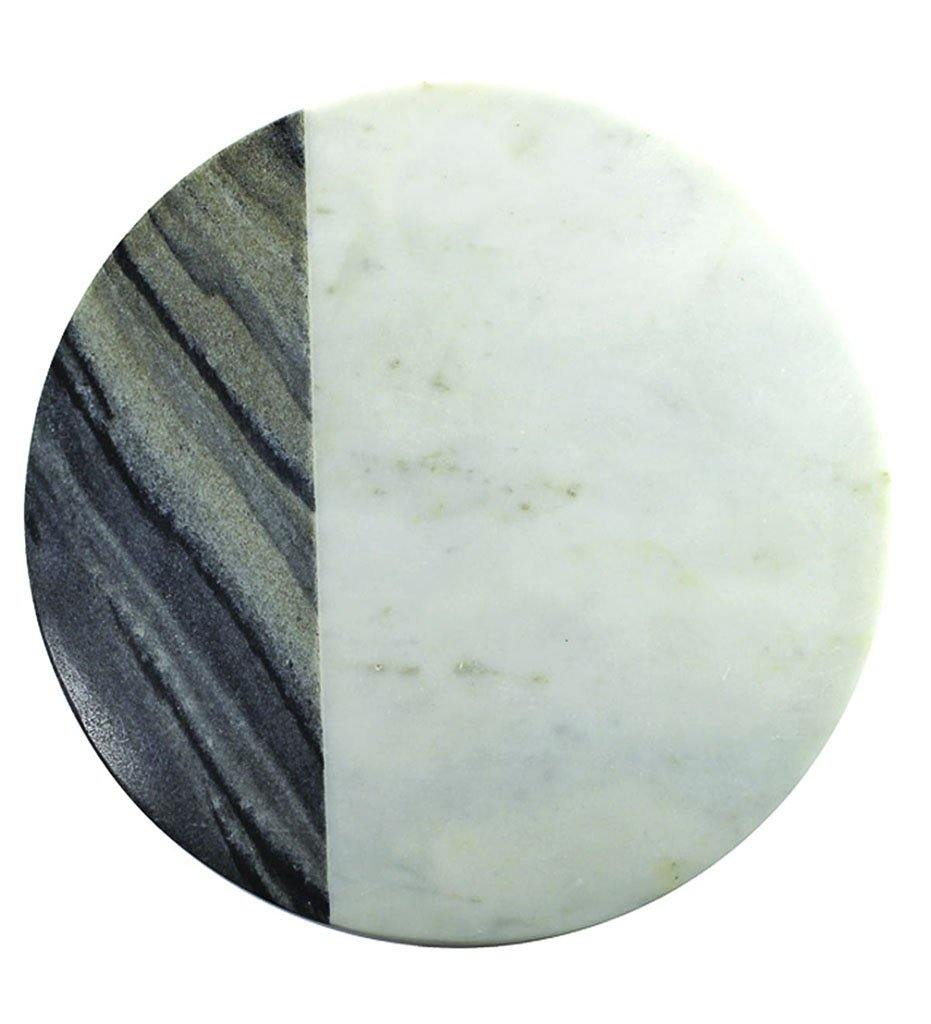 Be Home White &amp; Gray Marble Round Board, Small
