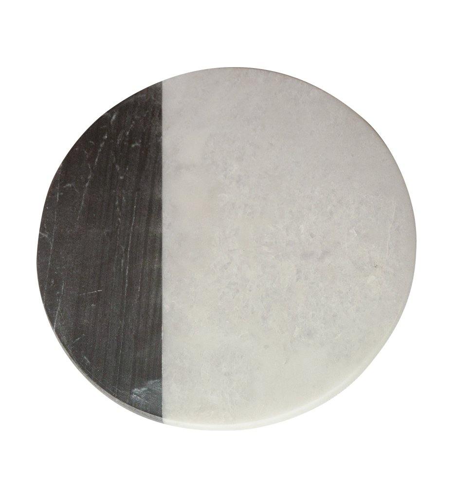 Be Home White & Gray Marble Round Board, Small