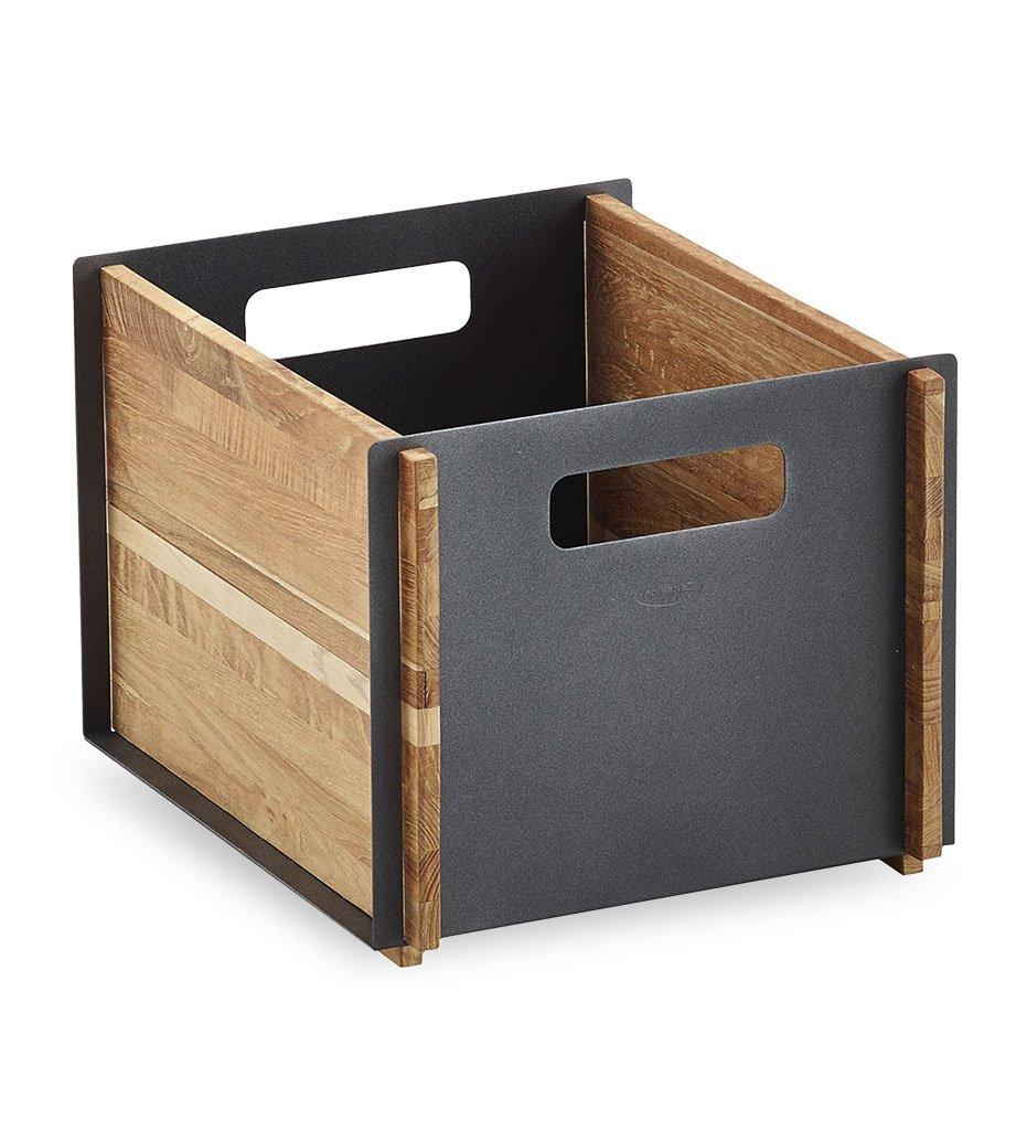 Cane-Line Teak and Aluminum Box,image:Lava Grey AL # 5780TAL