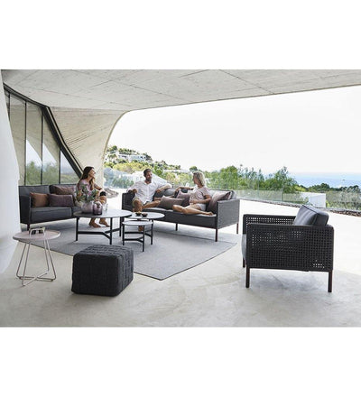 lifestyle, Cane-line Cube Footstool 8340RODG Outdoor Dark Grey Rope Ottoman