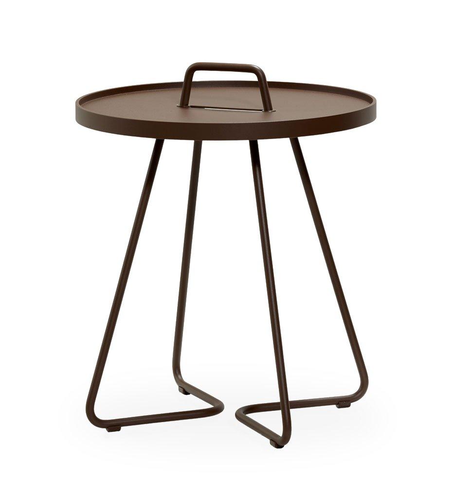 Cane-Line On the Move Outdoor Aluminum Side Table - Small,image:Mocca AMO # 5065AMO