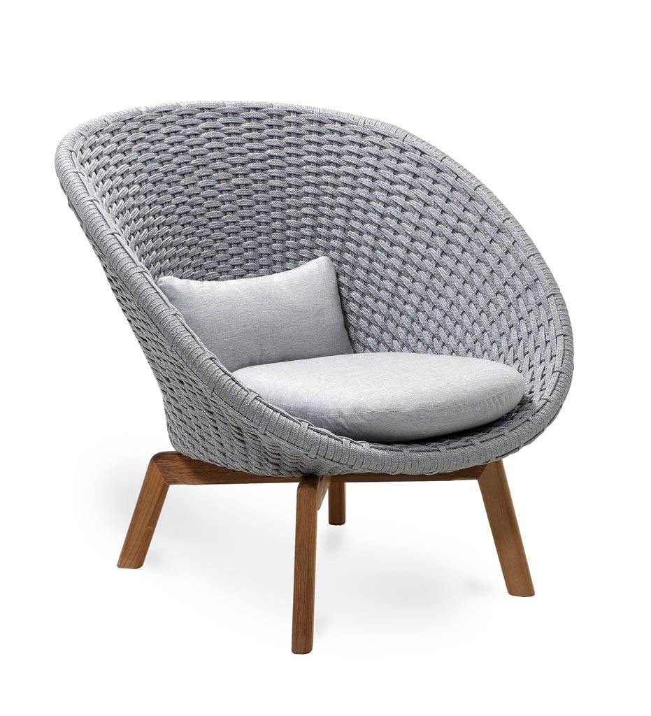 Peacock Lounge Chair with Teak Legs - Outdoor Rope - Allred Collaborative