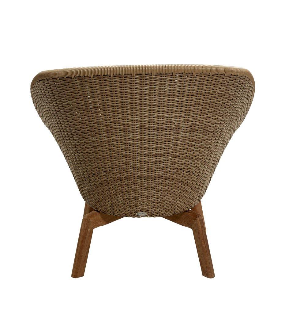 Cane-line Peacock Natural All Weather Rattan and Teak Outdoor Lounge Chair with Teak Legs 5459UT