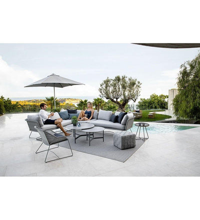 lifestyle, Cane-line Cube Footstool 8340ROLG Outdoor Light Grey Rope Ottoman
