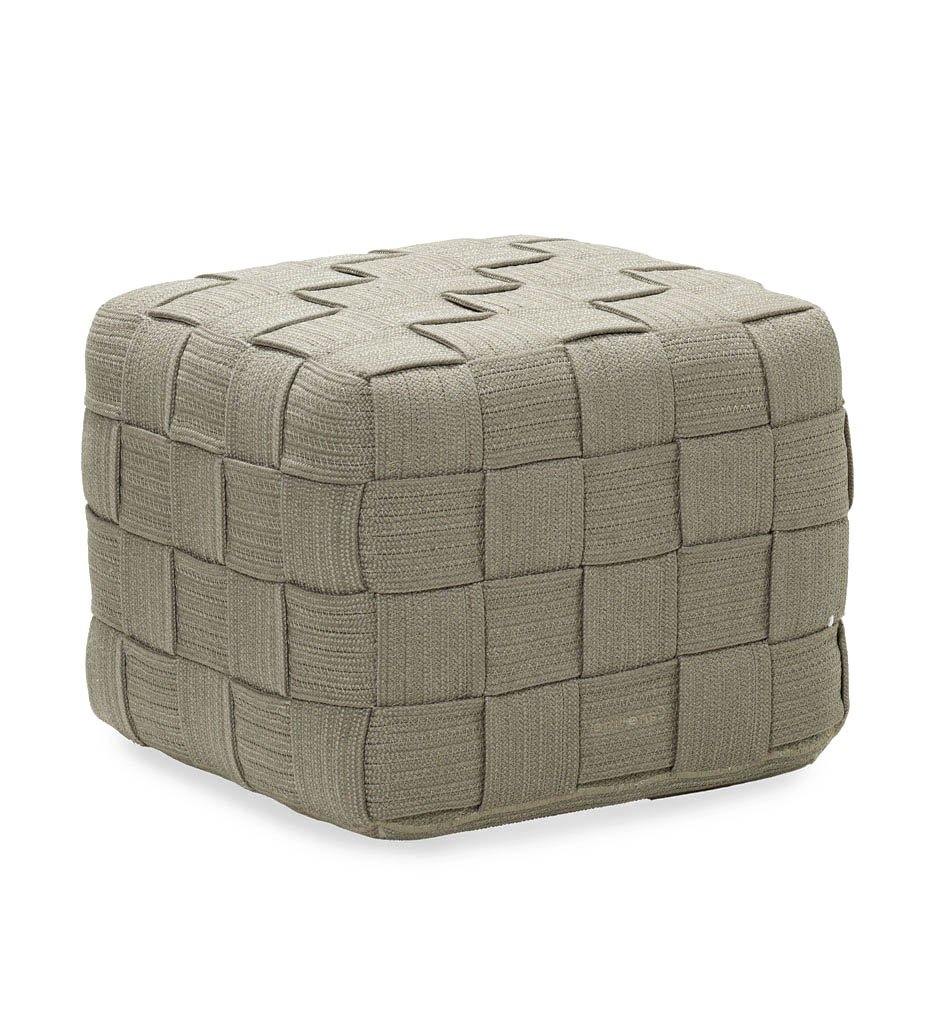 Cane-Line Cube Footstool - Soft Rope,image:Taupe ROT # 8340ROT