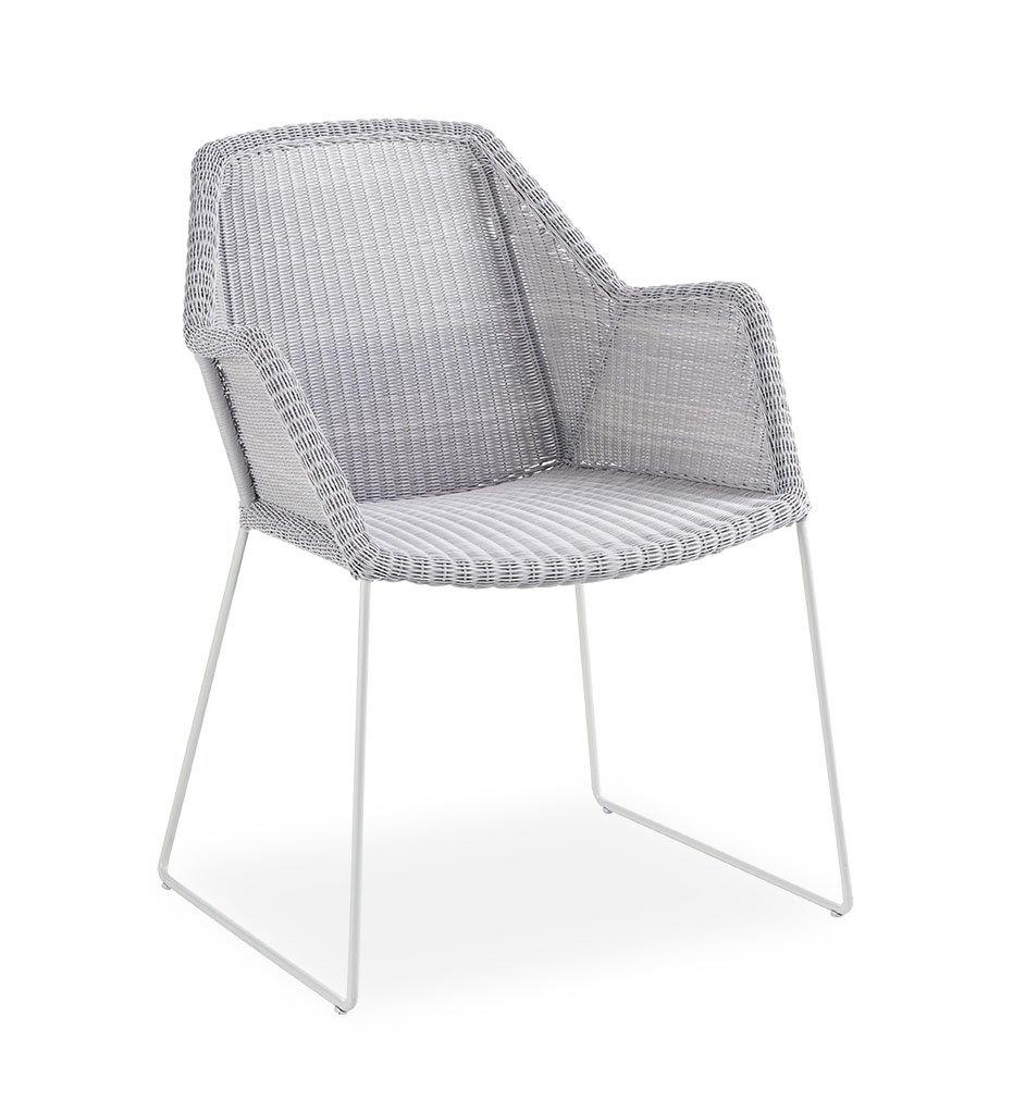 Cane-line Breeze Dining Chair - Sleigh,image:White Grey LW # 5467LW