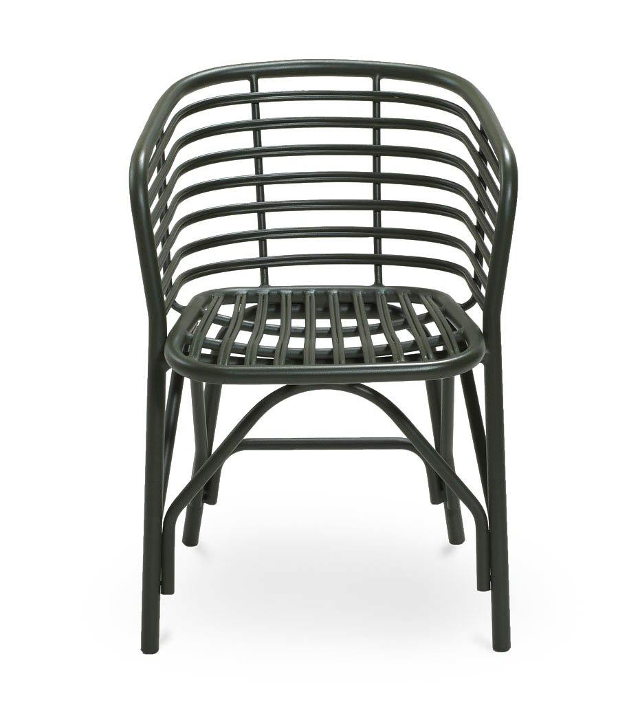 Cane-line Blend Outdoor Dining Arm Chair in Dark Green Aluminum 57430ADG