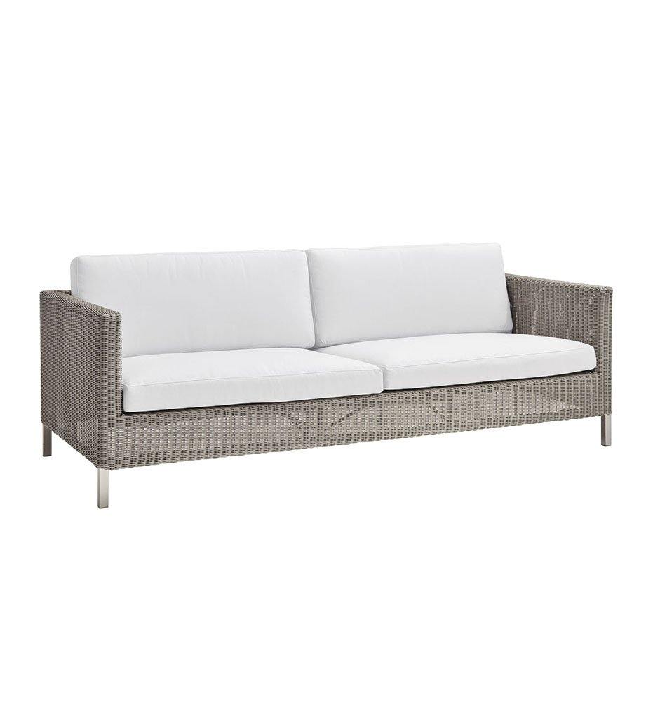 Cane-line Connect 3-Seater Outdoor Sofa in Taupe All Weather Weave with White Cushions 5592T YS94