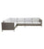 Cane-line Connect Single Seater Outdoor Sectional Unit in Taupe All Weather Weave and White Cushions 5498T YS94