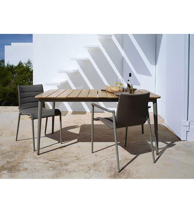 lifestyle, Cane-line Core Outdoor Dining Arm Chair with Grey SoftTouch 8434SFTG