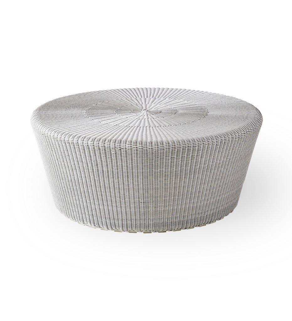Cane-Line Kingston Cocktail Table / Footstool,image:White Grey LW # 5349LW