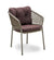Cane-line Ocean Outdoor Dining Arm Chair with Taupe Rope and Dark Bordeaux Wove Cushions 5417ROT YN113