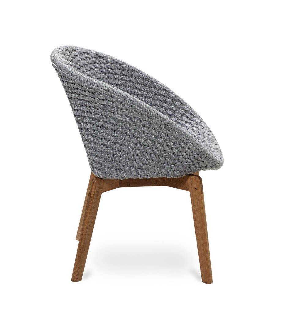 Cane-line Peacock Grey Rope Outdoor Dining Chair 5454ROLGT