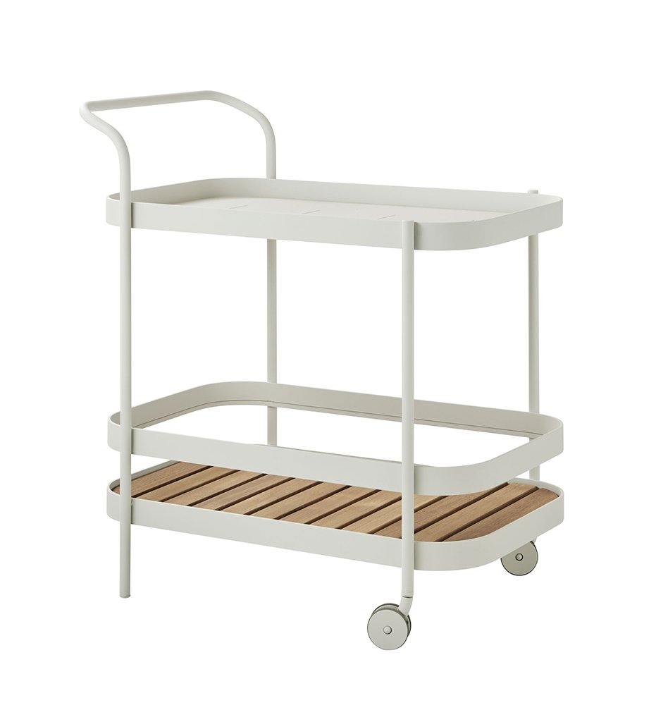 Cane-Line Outdoor Roll Bar Trolley with Teak Tray